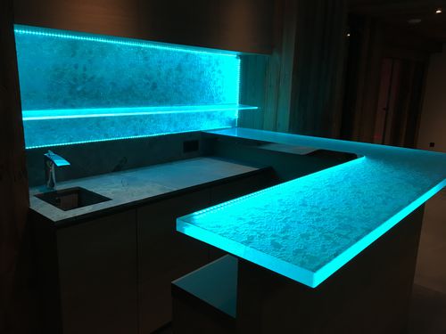 Барная стойка для бара - THINKGLASS RESIDENTIAL BAR - ThinkGlass - для кухни / из стекла / в форме U