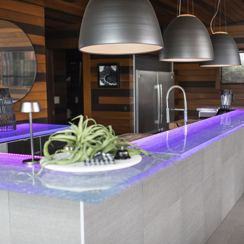 Барная стойка для кухни - Pool house private - ThinkGlass - из стекла / прямая / L-образная