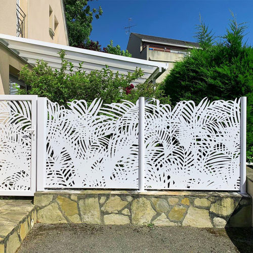 Забор с панелями - PALMIERS - FRANCE RESILLE - садовый / из термолакированного алюминия / современный