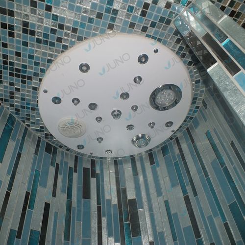 Боковой душ из металла - Juno SPA Design & Manufacture - круглый / белый / для гостиницы
