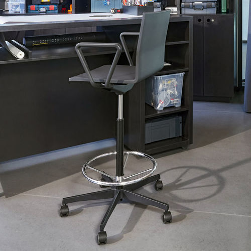 Стул для работы из алюминия - .04 Counter - vitra - из стали / из полиуретана / с крестообразным основанием