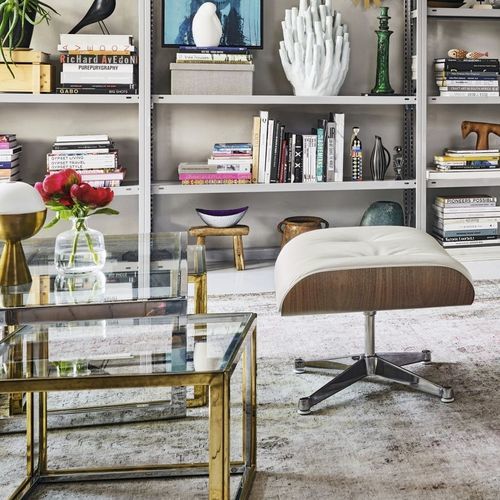 Современная подставка для ног - vitra - из ткани / из кожи / из ясеня