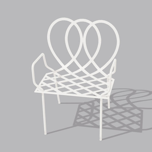 Кресло для посетителей уникальный дизайн - 2222 PALAIS - 22 22 EDITION DESIGN - из металла / черное / синее