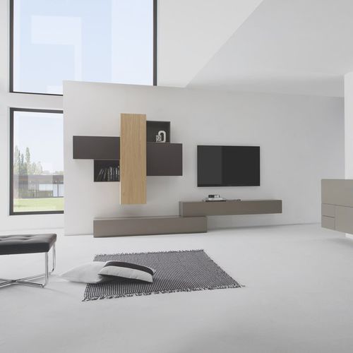 Современный настенный комплект для ТВ - CUBO 678  - Sudbrock - из дерева / из лакированной древесины