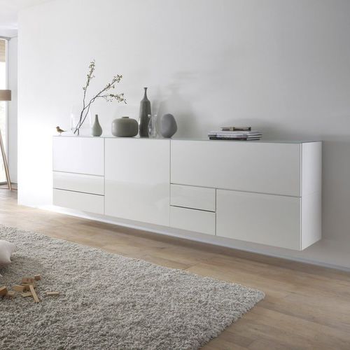 Настенный буфет - CUBO 603  - Sudbrock - современный / из лакированной древесины / белый