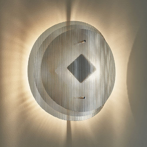 Современный настенный светильник - SOLAR N°9 - Vidé Creation Paris - для интерьера / из полированной нержавеющей стали / круглый