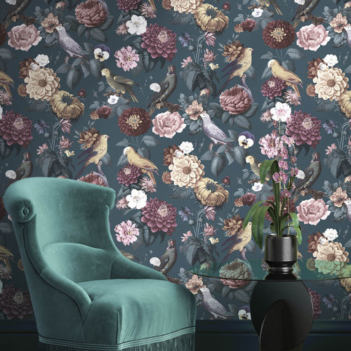 Современный обои - BOTANY HOUSE : PARROTTINI - Parato - в цветочек / многоцветный / набивной