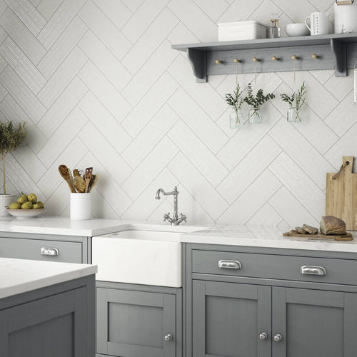 Плитка из керамики - HUSHED HUES : COTTONWOOD LINEAR POWDER - British Ceramic Tile Ltd - матовая / структурная / для интерьера