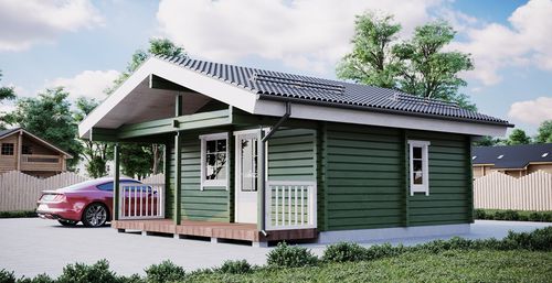 Сборный дом - CAMPING CABIN 1 - PALMATIN Ltd. - из штабелированного массивного лесоматериала / экологический / современный