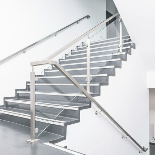 Ограждение из нержавеющей стали - SQUARE LINE® - Q-railing - со стеклянными панелями / с тросами / из перфорированного листа