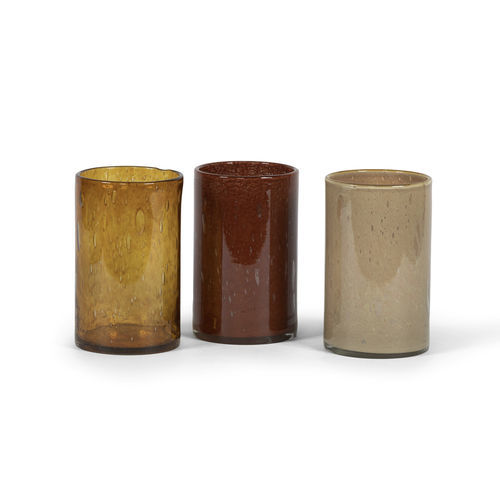Современная ваза - THICK CYLINDRICAL - DEKOCANDLE - из стекла / ручной работы / позолоченная