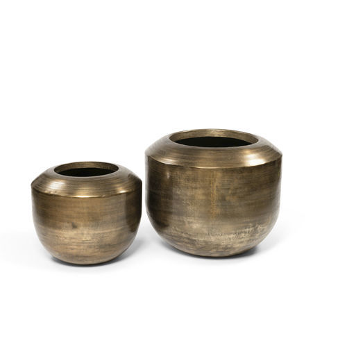 Садовый горшок из латуни - ANTIQUE - DEKOCANDLE - круглый / для бытового использования / позолоченный
