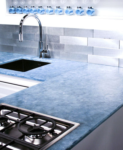 Рабочая поверхность из стекла - BIO-GLASS® : AQUAMARINE - Coverings ETC - для кухни / из переработанных материалов