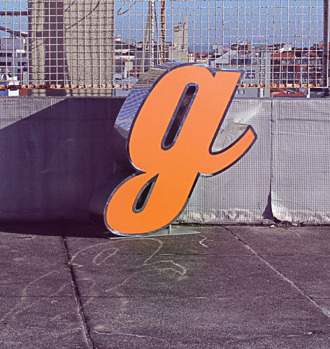 Настенный светильник уникальный дизайн - LETTER G - DelightFULL - для интерьера / из нержавеющей стали / из акрила