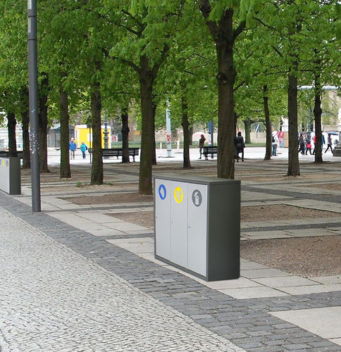 Мусорный контейнер с сортировкой - BREMEN - CERVIC ENVIRONMENT - общественный / из гальванизированной стали / из нержавеющей стали