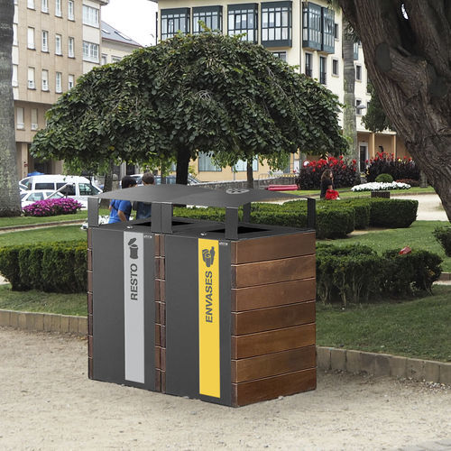 Мусорный контейнер из гальванизированной стали - VALENCIA - CERVIC ENVIRONMENT - из дерева / из переработанного пластика / для наружного применения