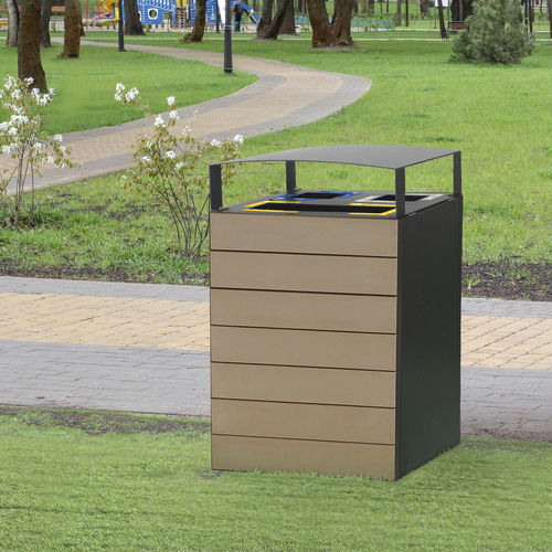 Мусорный контейнер с сортировкой - Palma - CERVIC ENVIRONMENT - из гальванизированной стали / из дерева / из переработанного пластика