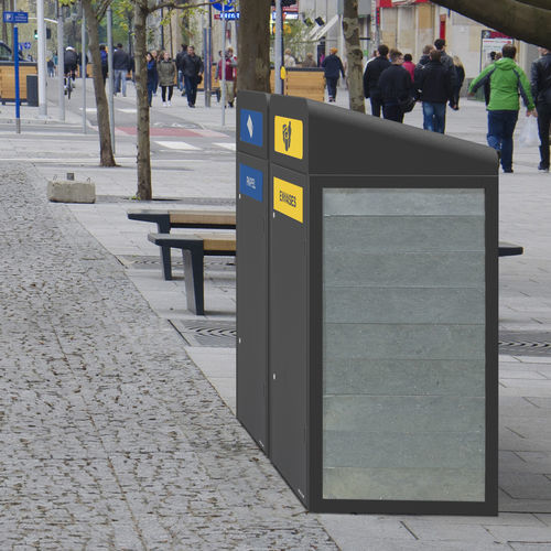 Ограждение для мусорного бака для утилизации - ZURICH - CERVIC ENVIRONMENT - для профессионального использования / из переработанного пластика / из гальванизированной стали
