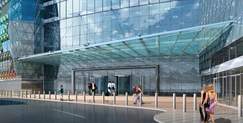 Навес для прихожей - FEDERATION TOWER - Stahlbau Pichler - из нержавеющей стали / из стекла / плоский