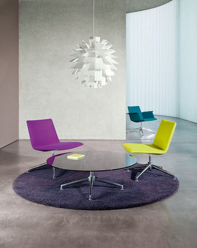 Современное низкое кресло - FINA LOUNGE 6742 - Brunner GmbH - из ткани / алюминий / желтое