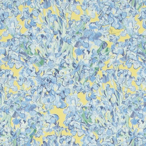 Современный обои - BLUE IRIS FLOWERS R2792 - WALLS REPUBLIC - из ткани / в цветочек / набивной
