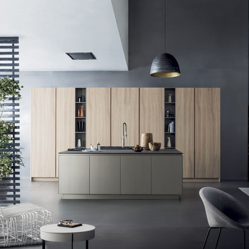 Современная кухня - T45 - TM Italia - из фанерованной древесины / из вяза / из камня