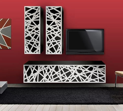 Современная тумба под телевизор - MAFURN 1 - BOHEME DESIGN - из ламината / белая / черная
