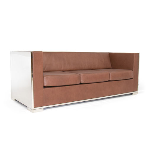 Современный диван - GLOSSY  - piet hein eek - из кожи / коричневый / из никелевой латуни