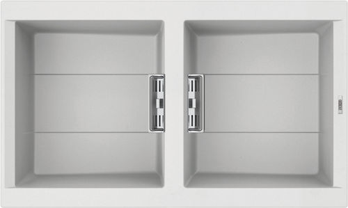Кухонная раковина 2 чаши - SMART 450 - ELLECI - без сушки / из композита / встраиваемая сверху