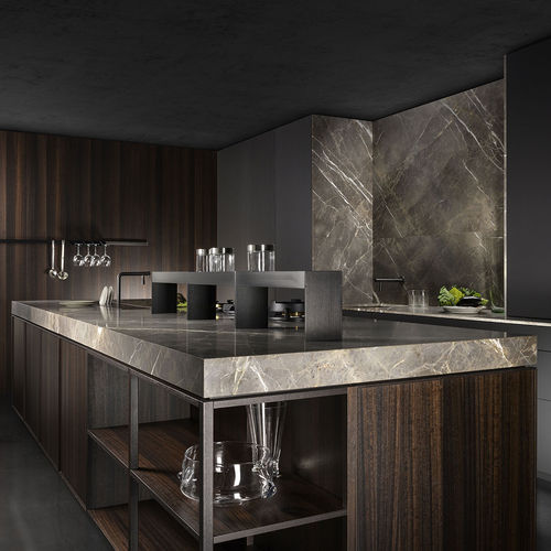 Современная кухня - KUADRA - Key cucine - из эвкалипта / из мрамора / из латуни