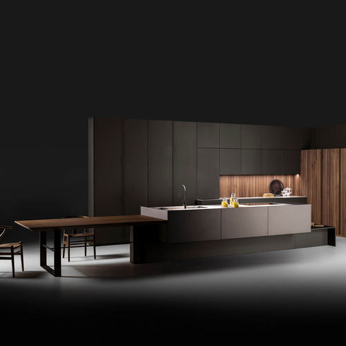 Современная кухня - STRIP - Key cucine - из орехового дерева / из мрамора / островного типа