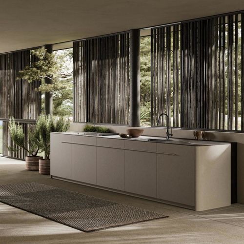 Современная кухня островного типа для наружного применения - HAIKU - Key cucine - современная / минималистская / из мрамора