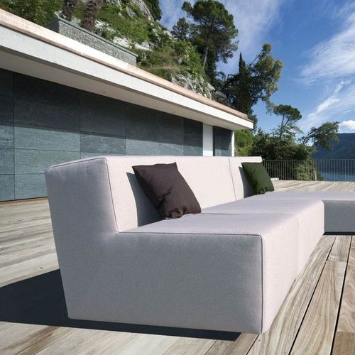 Современное низкое кресло - LOOPY - april furniture - из Sunbrella® / непромокаемое / серое