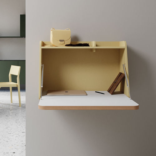 Секретарский стол скандинавский дизайн - WORKIN MINI - Sculptures Jeux - из дуба / из фанерованной древесины / со встроенным ящиком