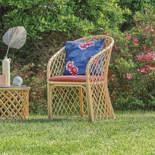 Современный стул для сада - Alice - Il Giardino di Legno - для наружного применения / из ткани / с основанием из ротанга