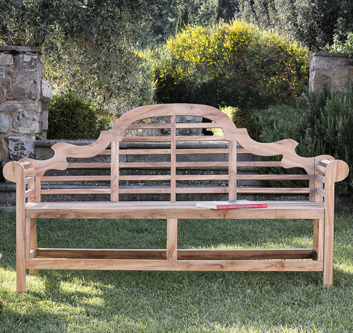 Классическая скамейка для сада - Vittoria  - Il Giardino di Legno - из тикового дерева / со спинкой / с подлокотниками