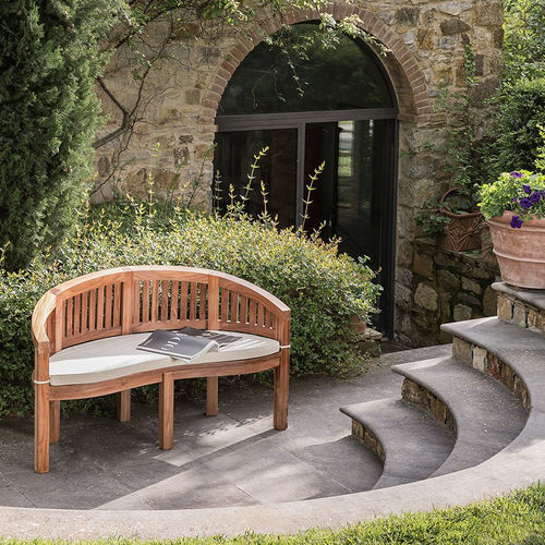 Классическая скамейка для сада - Georgetown - Il Giardino di Legno - из тикового дерева / со спинкой / с подлокотниками