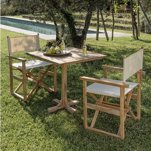 Современный cтул - Regista - Il Giardino di Legno - для наружного применения / из ткани / с основанием из тикового дерева