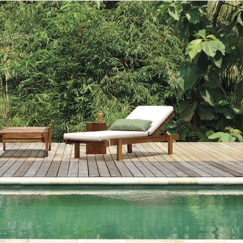 Современный садовый шезлонг - Classica - Il Giardino di Legno - из ткани / из тикового дерева / из тикового дерева