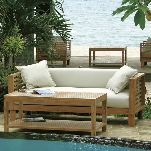 Современный диван - Saint Tropez - Il Giardino di Legno - для сада / из ткани / с подлокотниками