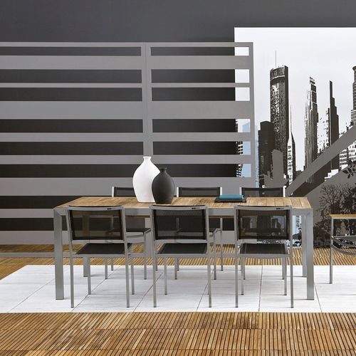 Современный обеденный стол - Adamas - Il Giardino di Legno - из тикового дерева / с основанием из тикового дерева / прямоугольный