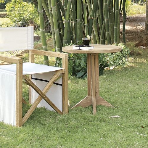 Современный стол для бистро - Macao - Il Giardino di Legno - из тикового дерева / с основанием из тикового дерева / круглый