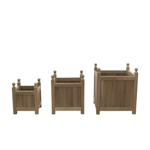 Садовый горшок из тикового дерева - ACCP0803 - Il Giardino di Legno - отдельностоящий / квадратный / для бытового использования