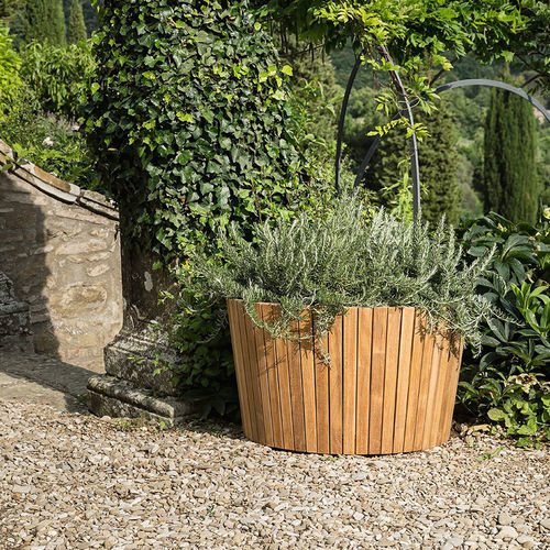 Садовый горшок из тикового дерева - ACCP0857 - Il Giardino di Legno - круглый / для бытового использования
