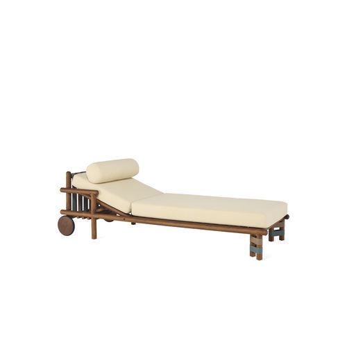 Современный садовый шезлонг - LIGN0579 - Il Giardino di Legno - из ткани / из тикового дерева / из промасленной древесины