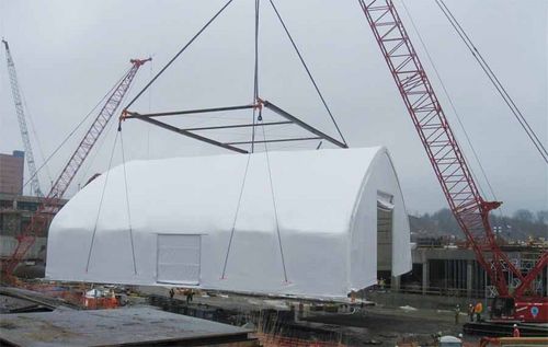 Натяжная конструкция на металлическом каркасе - MOBILE FABRIC - Toro Shelters - для навеса / с мембраной из ПВХ
