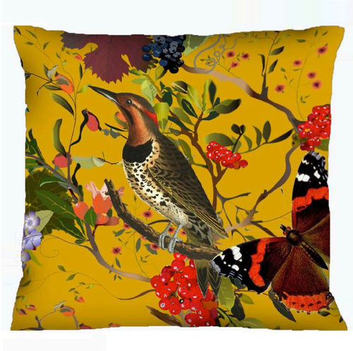 Подушка для дивана - WOODPECKER - Foresti Home Collection Group srl - квадратная / с рисунком животных / природный мотив