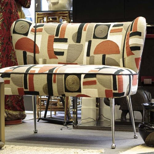 Обивочная ткань - CIRCLES   - Foresti Home Collection Group srl - c геометрическим рисунком / из полиэстера / из хлопка