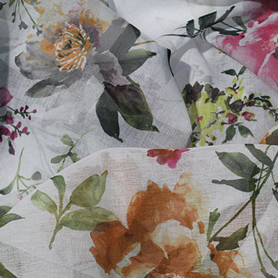 Ткань для штор - STAMPATO MANET - Foresti Home Collection Group srl - в цветочек / из полиэстера