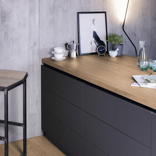 Декоративная панель для мебели - K2751 AE Oak Aviva Dew - Kaindl - для внутренней компоновки / с высоким сопротивлением / меламиновая